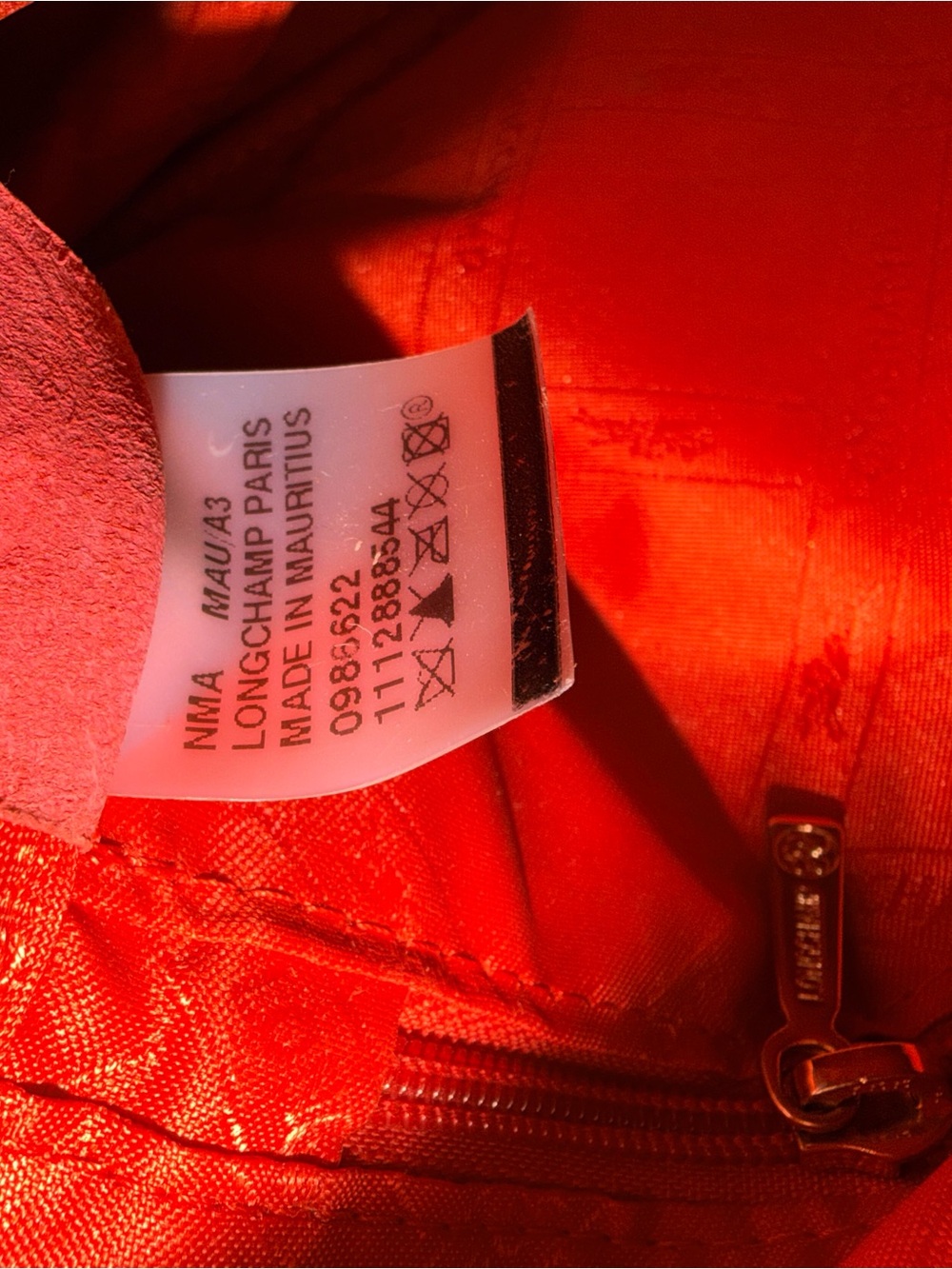 Longchamp Beige and Red Leather Satchel Handbag - Picture 11 of 14